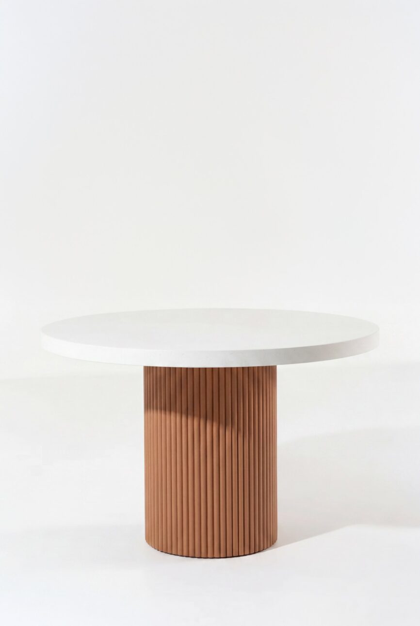 Aether Off White Microconcrete Top Dining Table