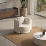 Aella Off White Boucle Lounge Sofa Chair