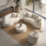 Aella Off White Bouclé 2 Seater Sofa