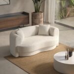 Aella Off White Bouclé 2 Seater Sofa