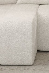 Sorelle Off White 3 Seater Boucle L-Shape Sofa - Image 3