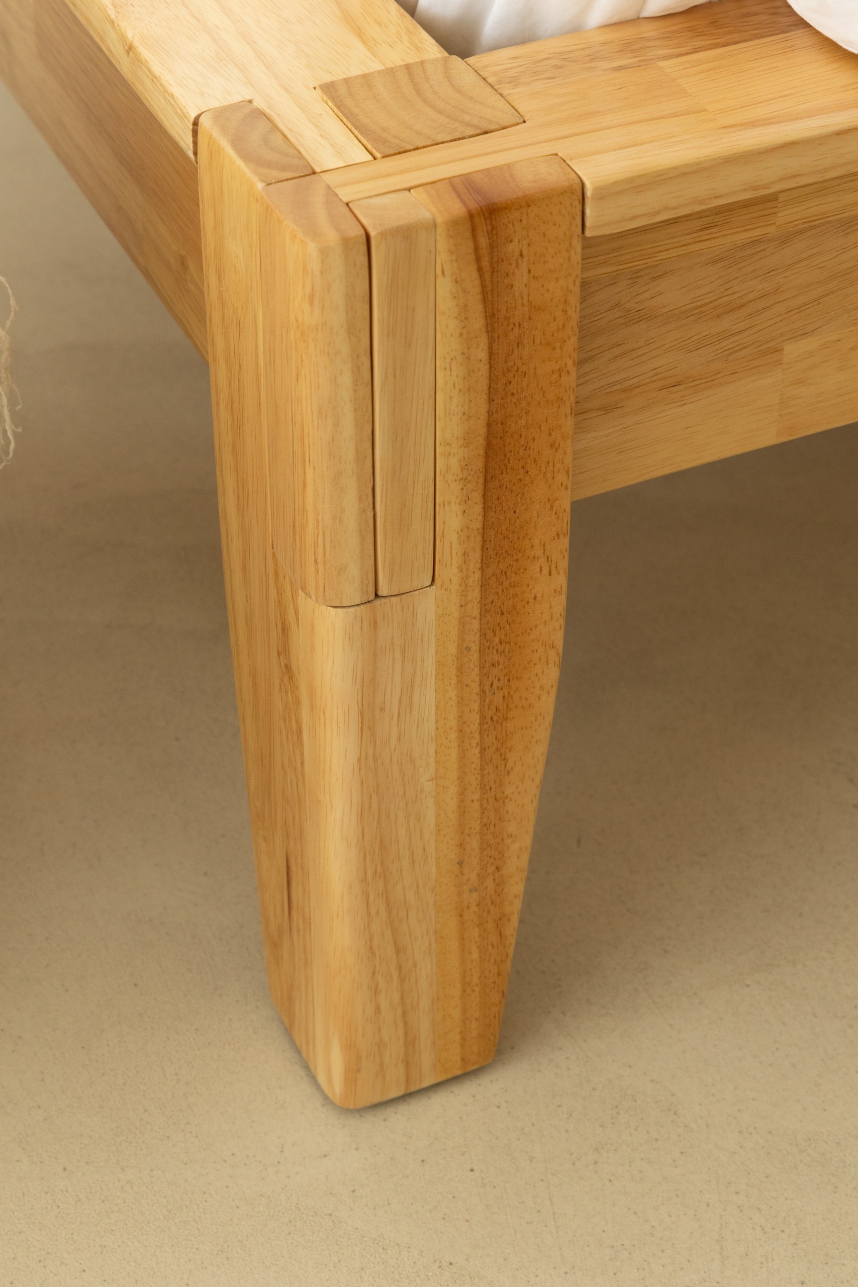 Seiren Japanese Joinery Boucle Arch Light Wooden Bed - Image 2
