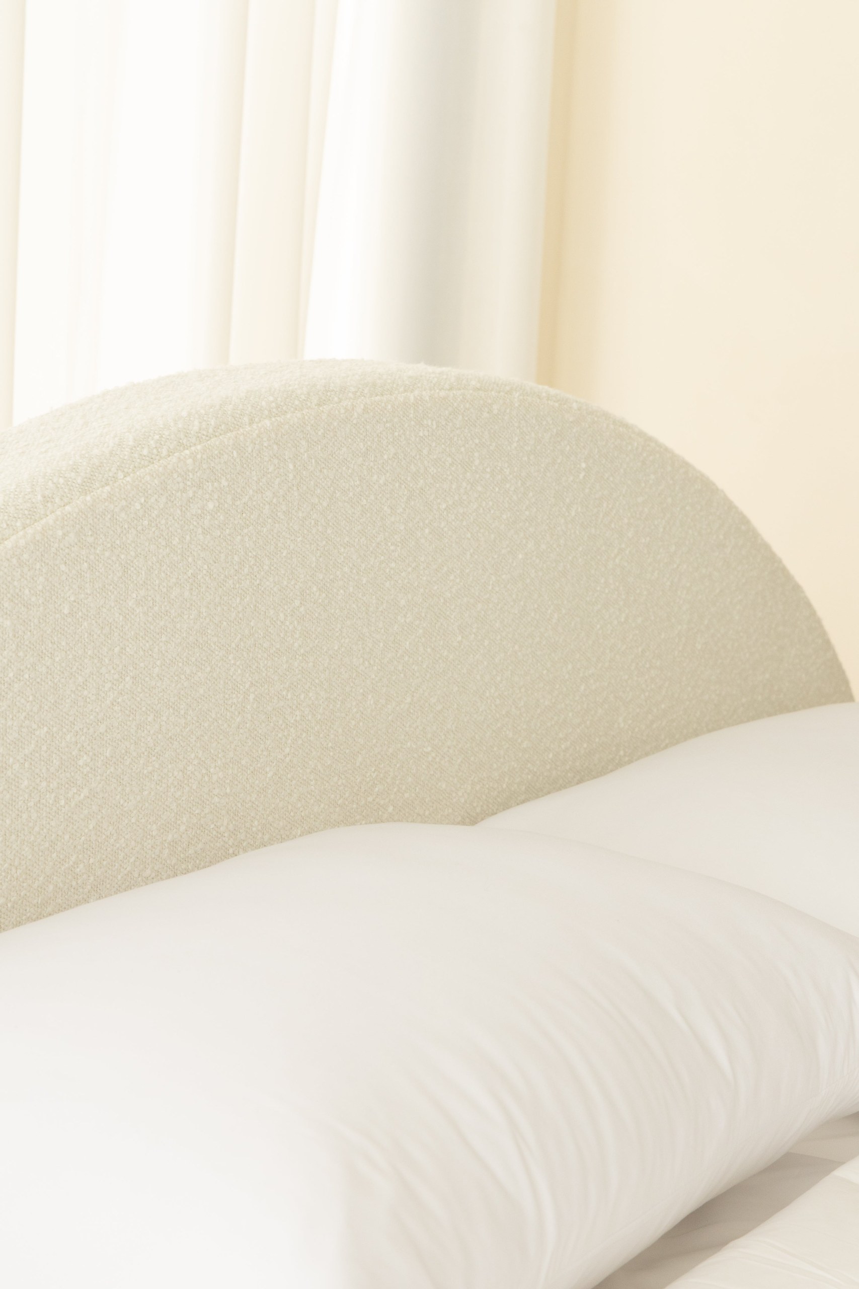 Seiren Japanese Joinery Boucle Arch Light Wooden Bed - Image 3