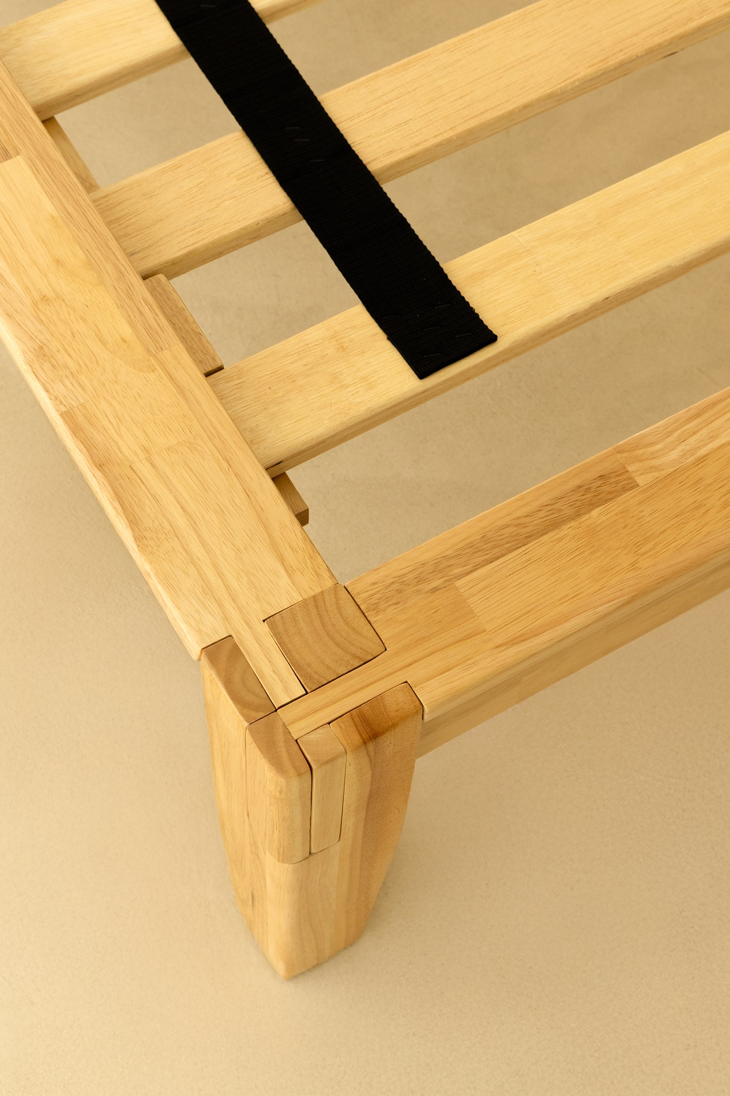 Seiren Japanese Joinery Boucle Arch Light Wooden Bed - Image 12