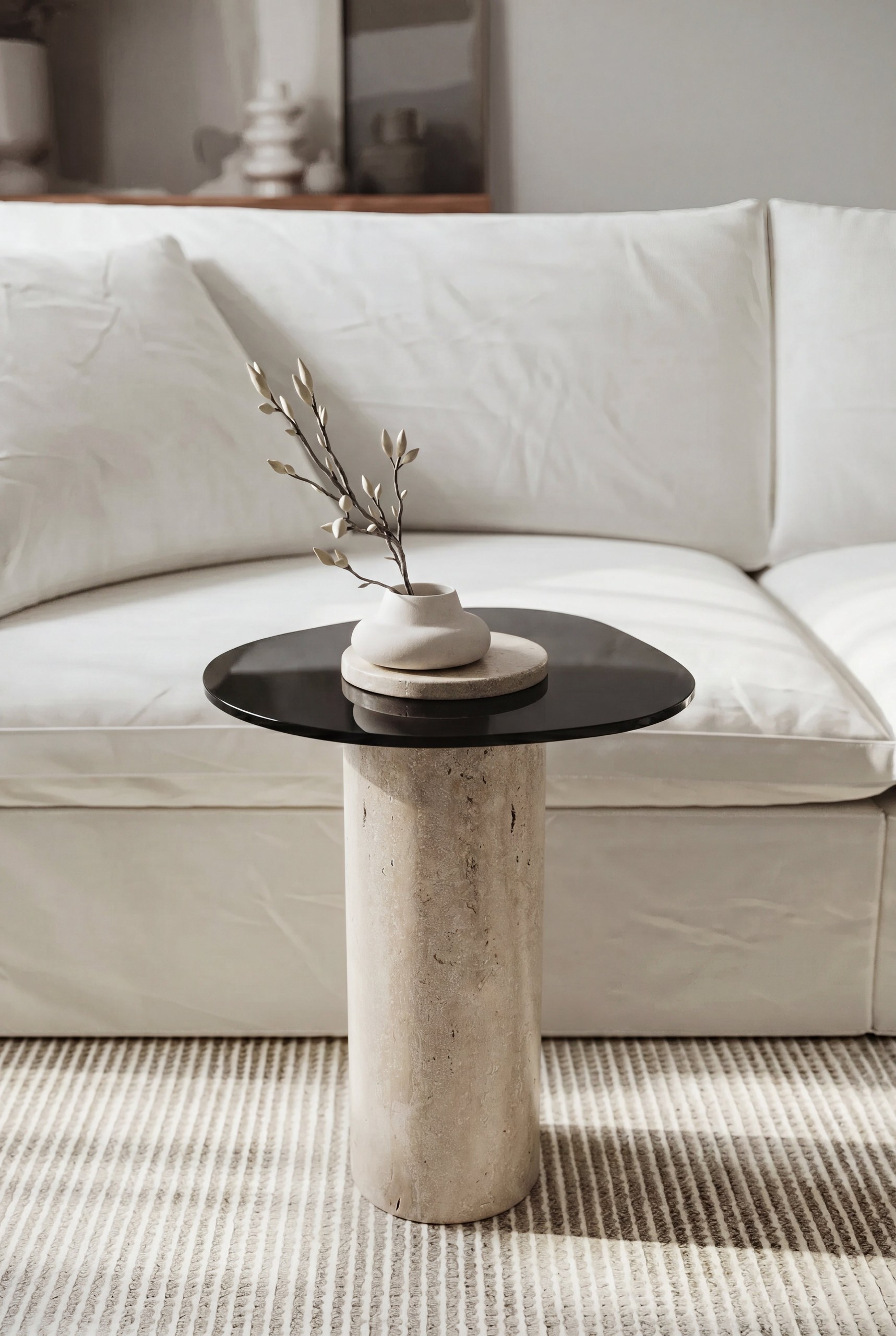 Asteri Travertine Side Table - Image 4