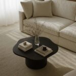 Harlowe Black Microconcrete Irregular Top Coffee Table