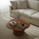 Harlowe Mocha Microconcrete Irregular Top Coffee Table