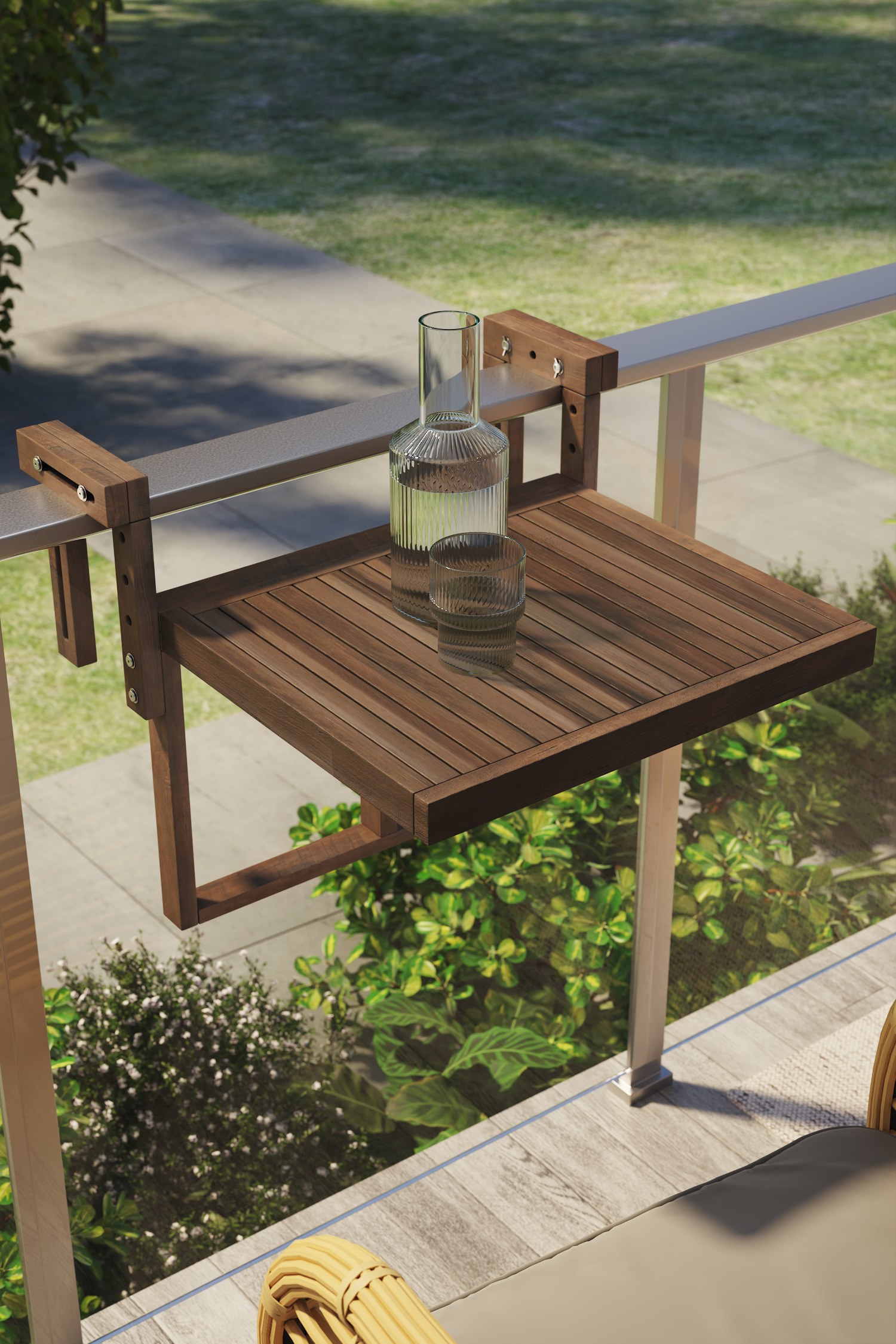 Lyon Espresso Folding Outdoor Balcony Table