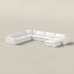 Orvella Off White Modular L-Shape Sofa With Ottoman