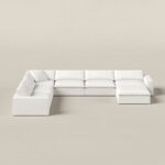 Orvella Off White Modular L-Shape Sofa With Ottoman