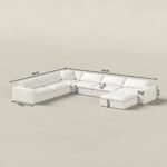 Orvella Off White Modular L-Shape Sofa With Ottoman