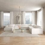Orvella Off White Modular L-Shape Sofa With Ottoman