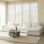 Orvella Off White Modular 4 Seater Sofa with Ottoman