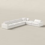 Orvella Off White Modular 5 Seater Sofa with Corner Module
