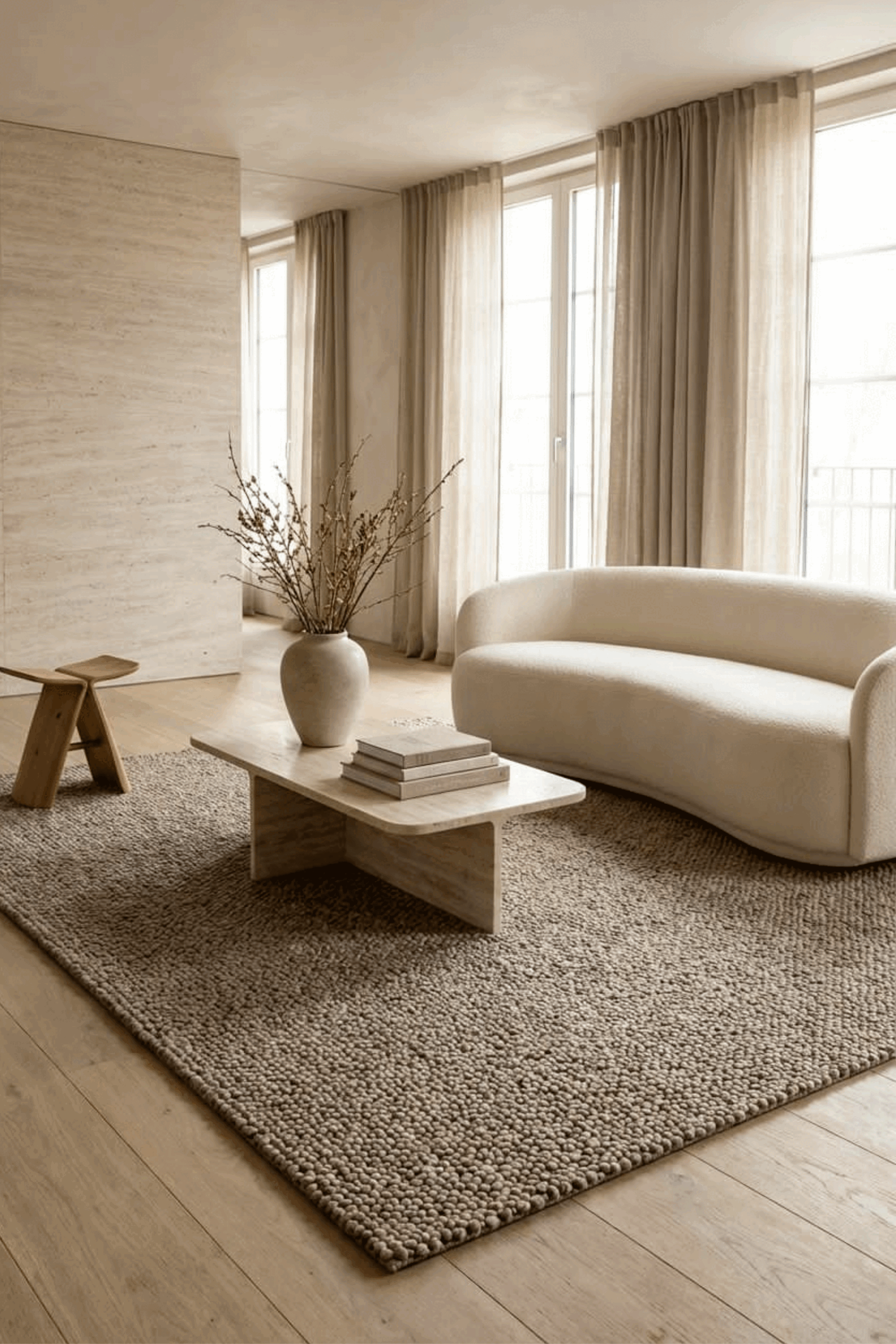 Velin Boucle Inspired Dark Beige Rug
