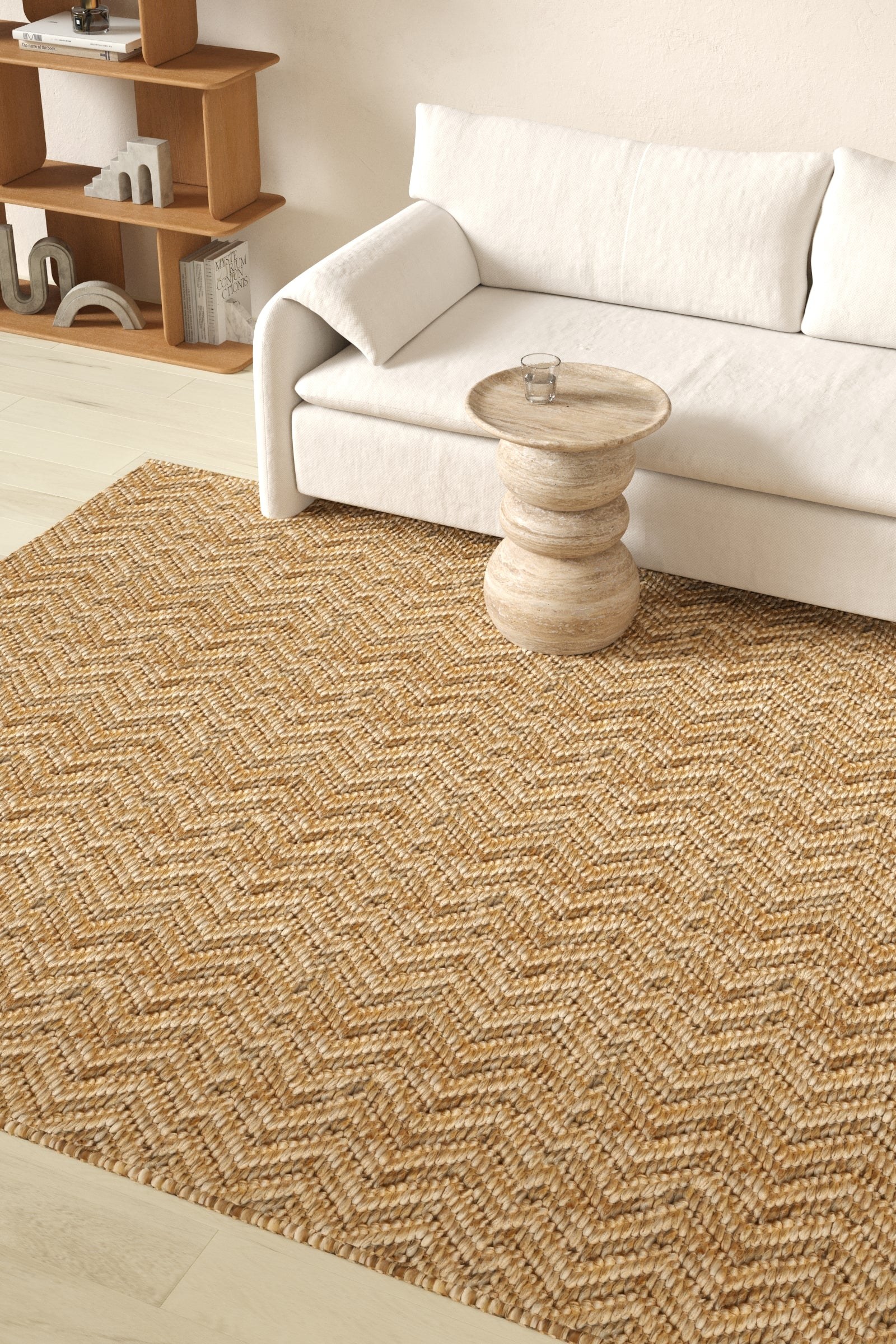 Naya Zig-Zag Bleach Jute Rug - Image 3