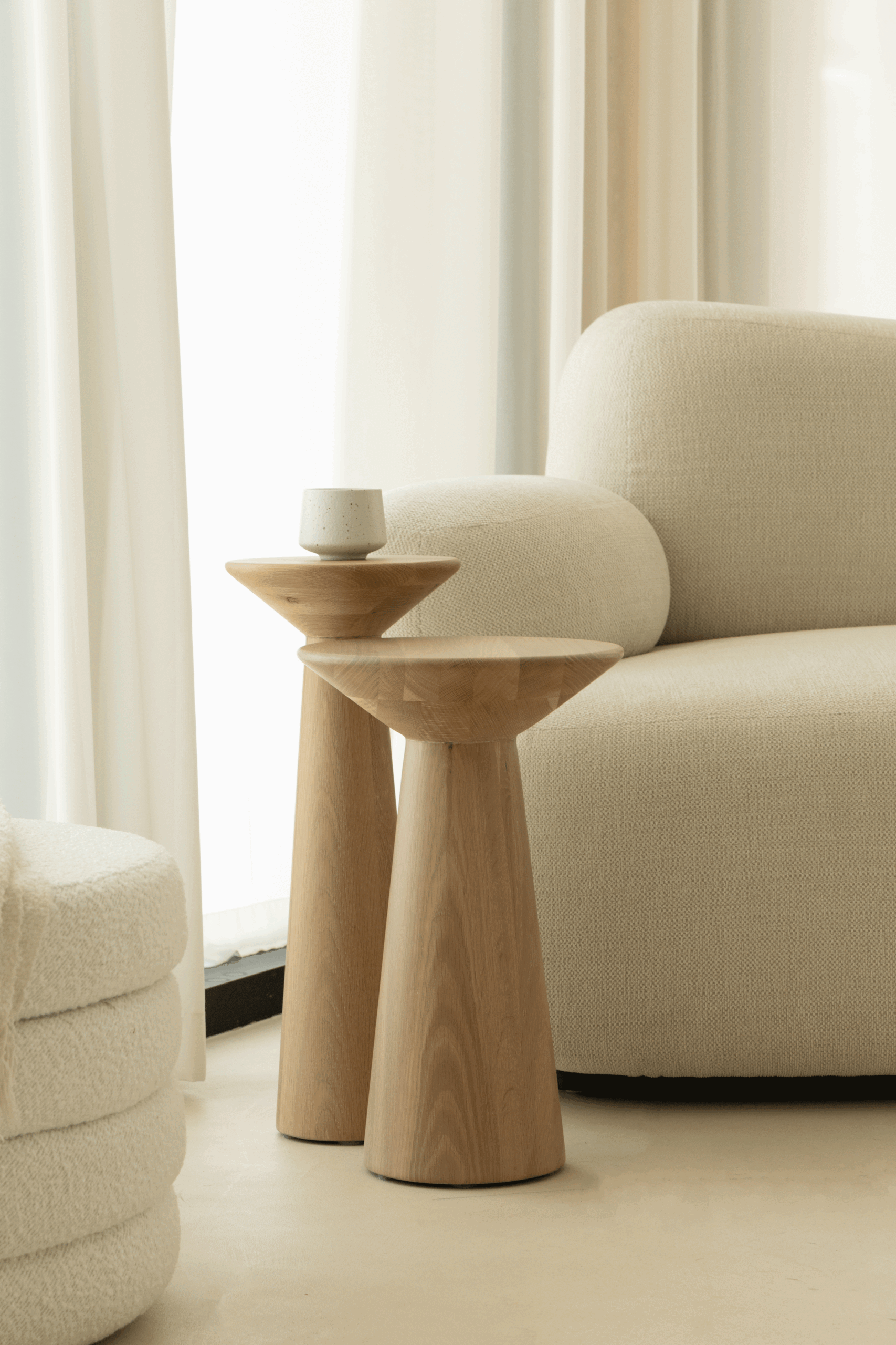 Jace Ash White Oakwood Side Table