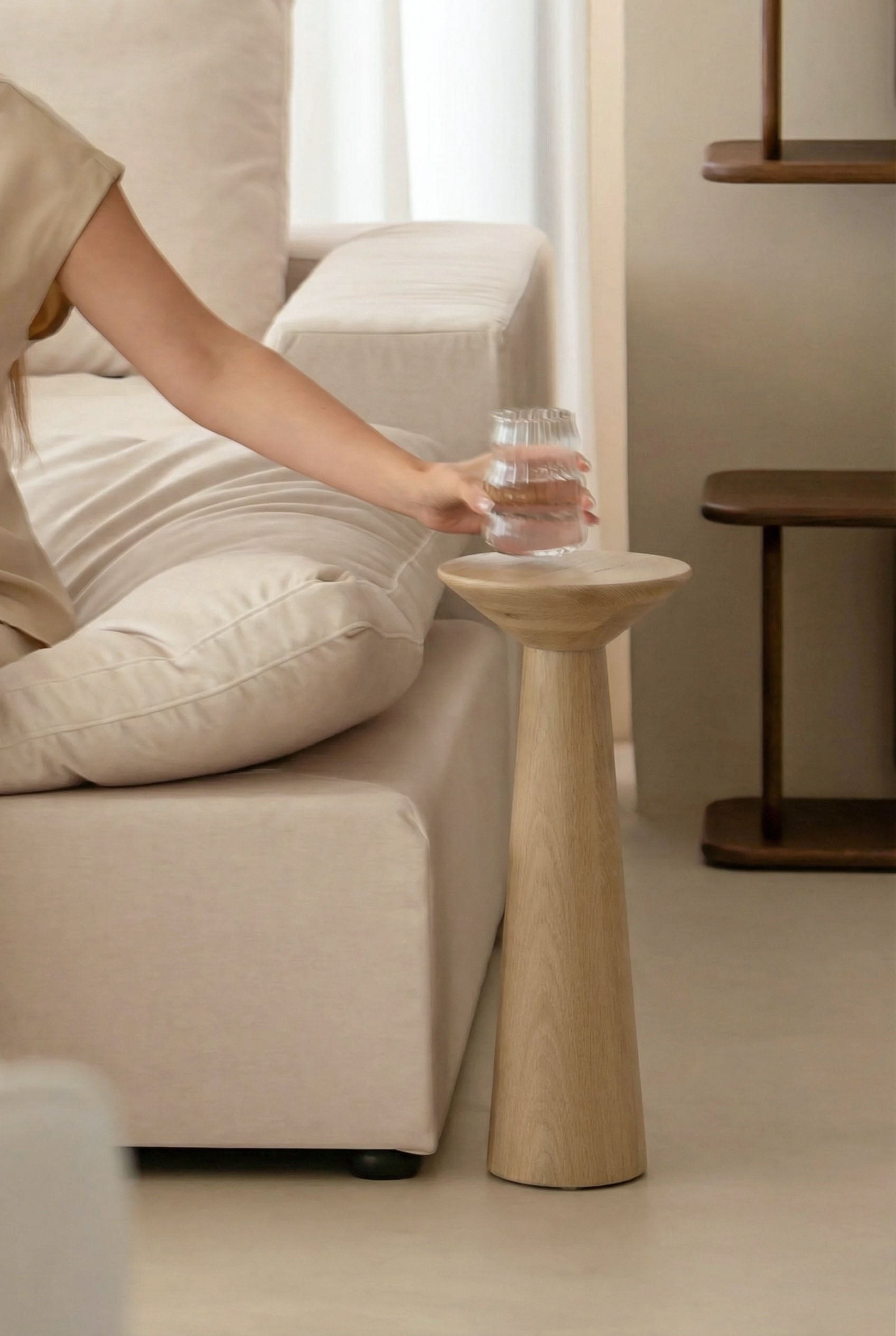 Jace Ash White Oakwood Side Table - Image 2