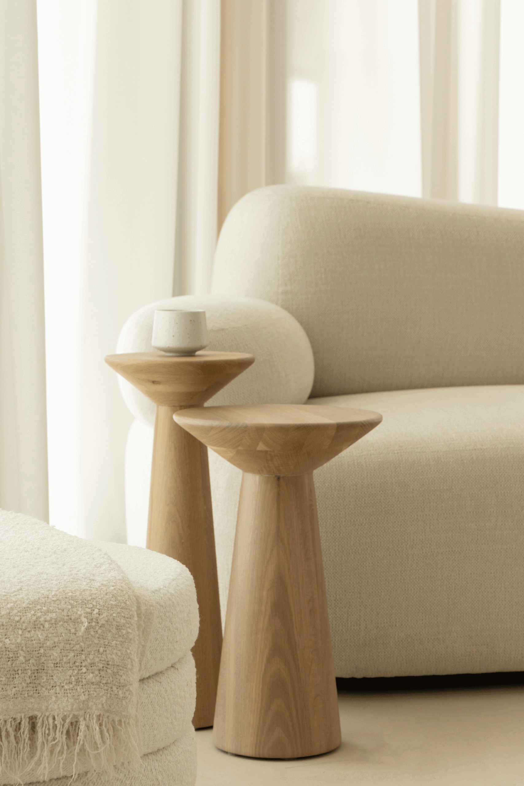 Jace Ash White Oakwood Side Table - Image 5