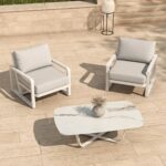 Brisa Ash White Lounge Chair & Table Outdoor Set