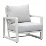 Brisa Ash White Lounge Chair & Table Outdoor Set