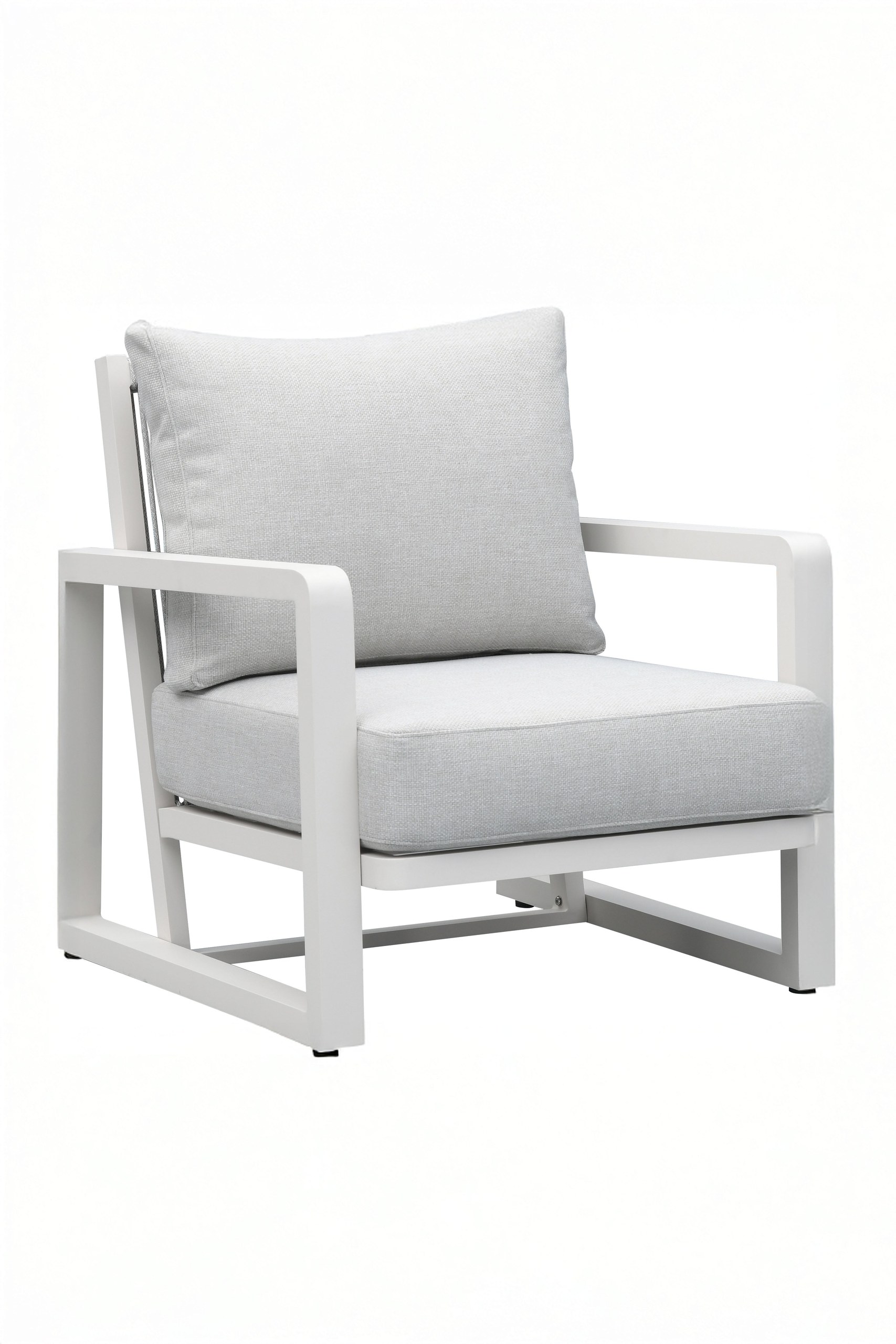 Brisa Ash White Lounge Chair & Table Outdoor Set - Image 2