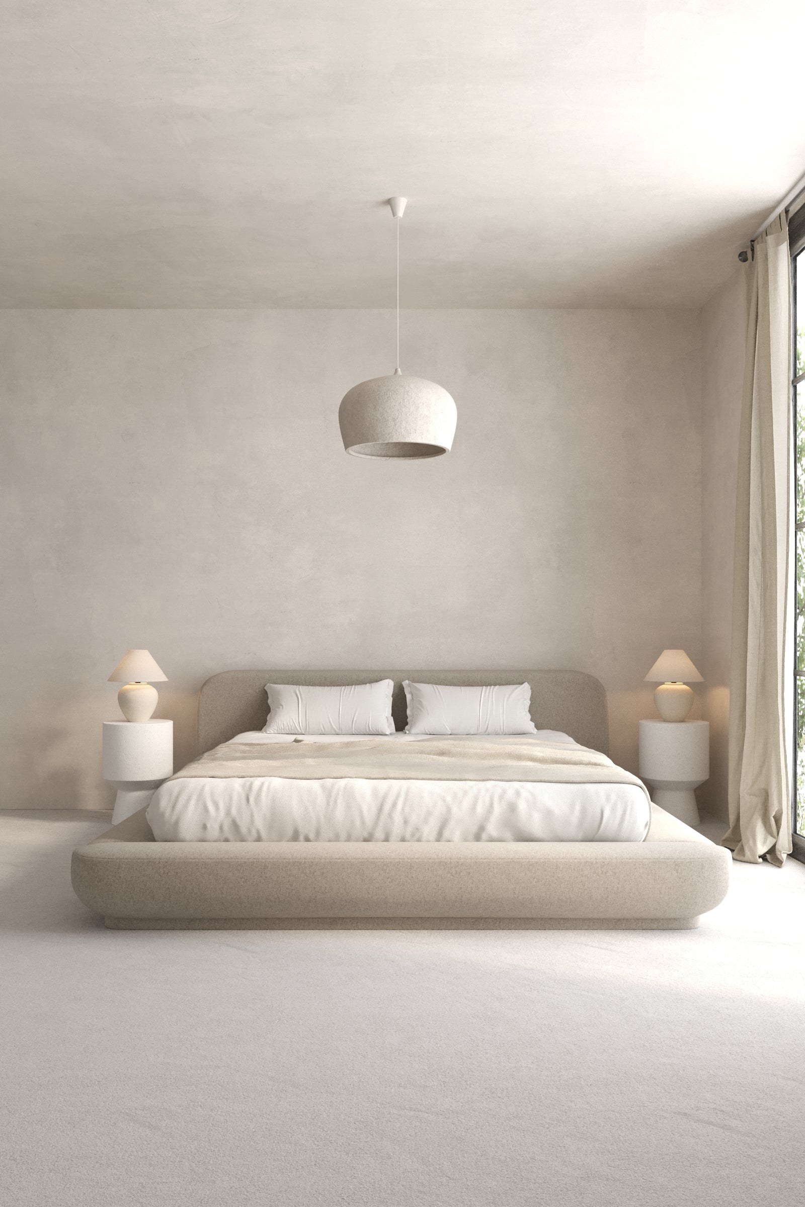 Edwina Champagne Beige Upholstered Platform Bed - Image 2