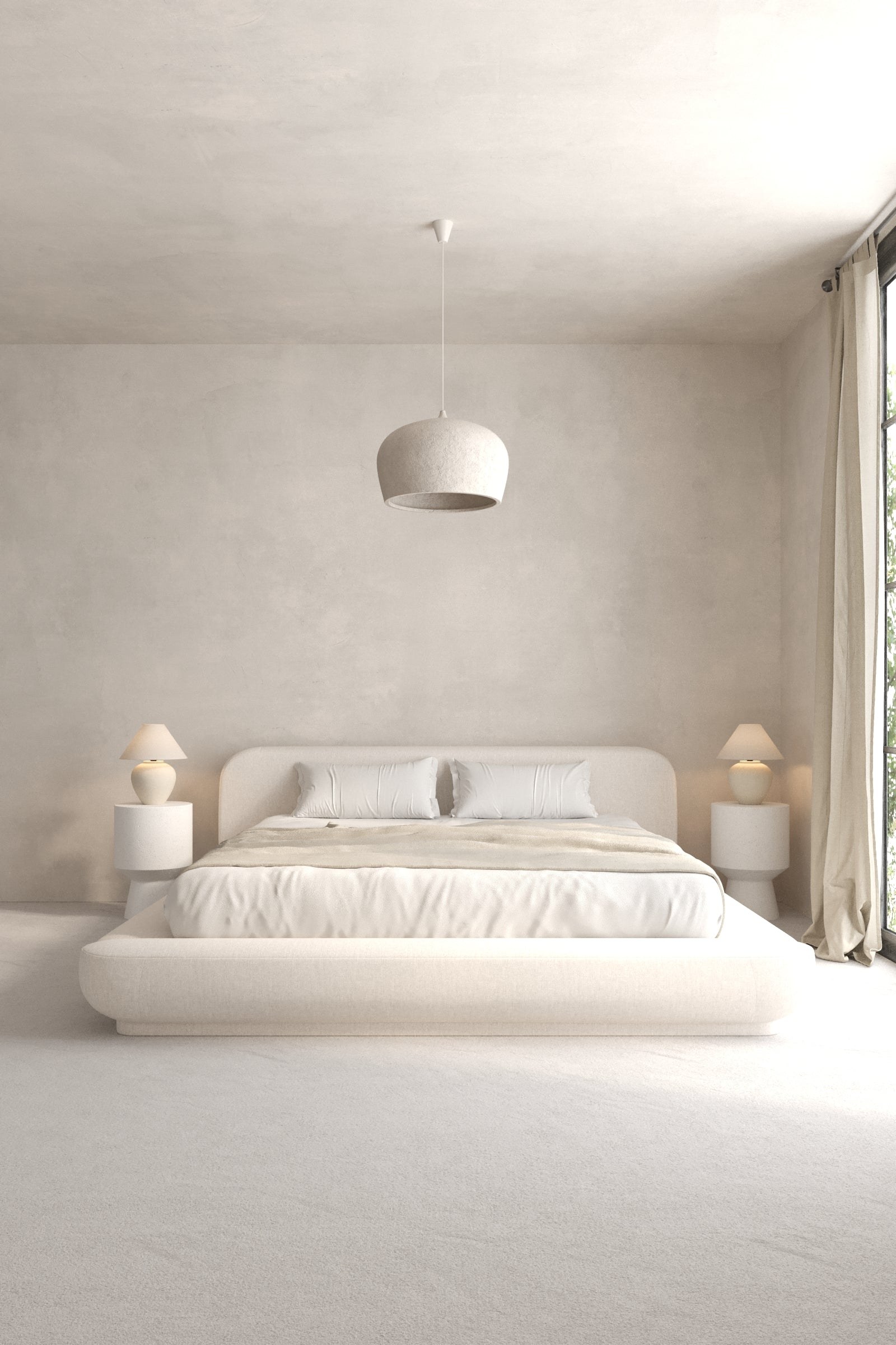 Edwina Stone Ivory Upholstered Platform Bed - Image 2