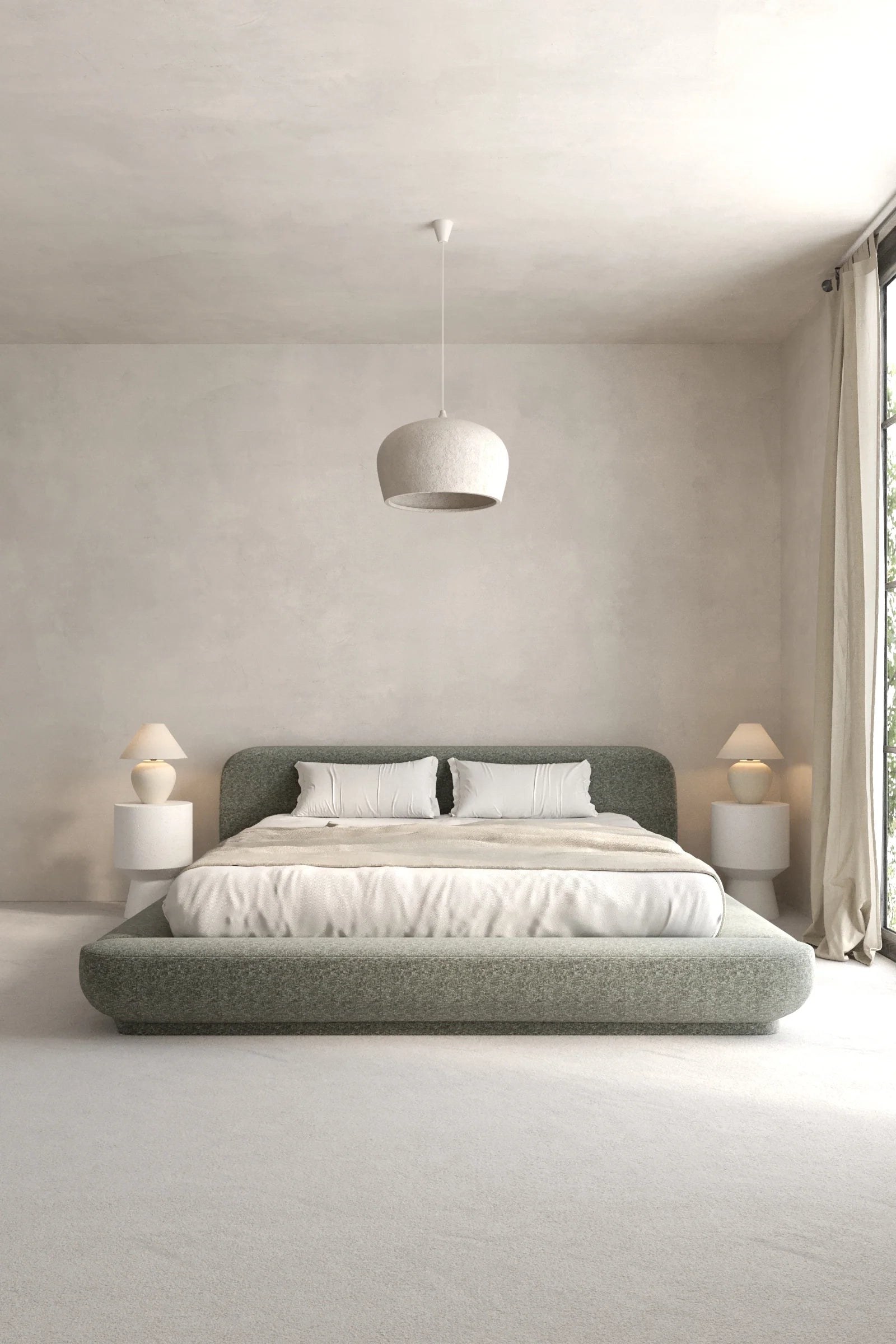 Edwina Eucalyptus Dust Upholstered Platform Bed - Image 2