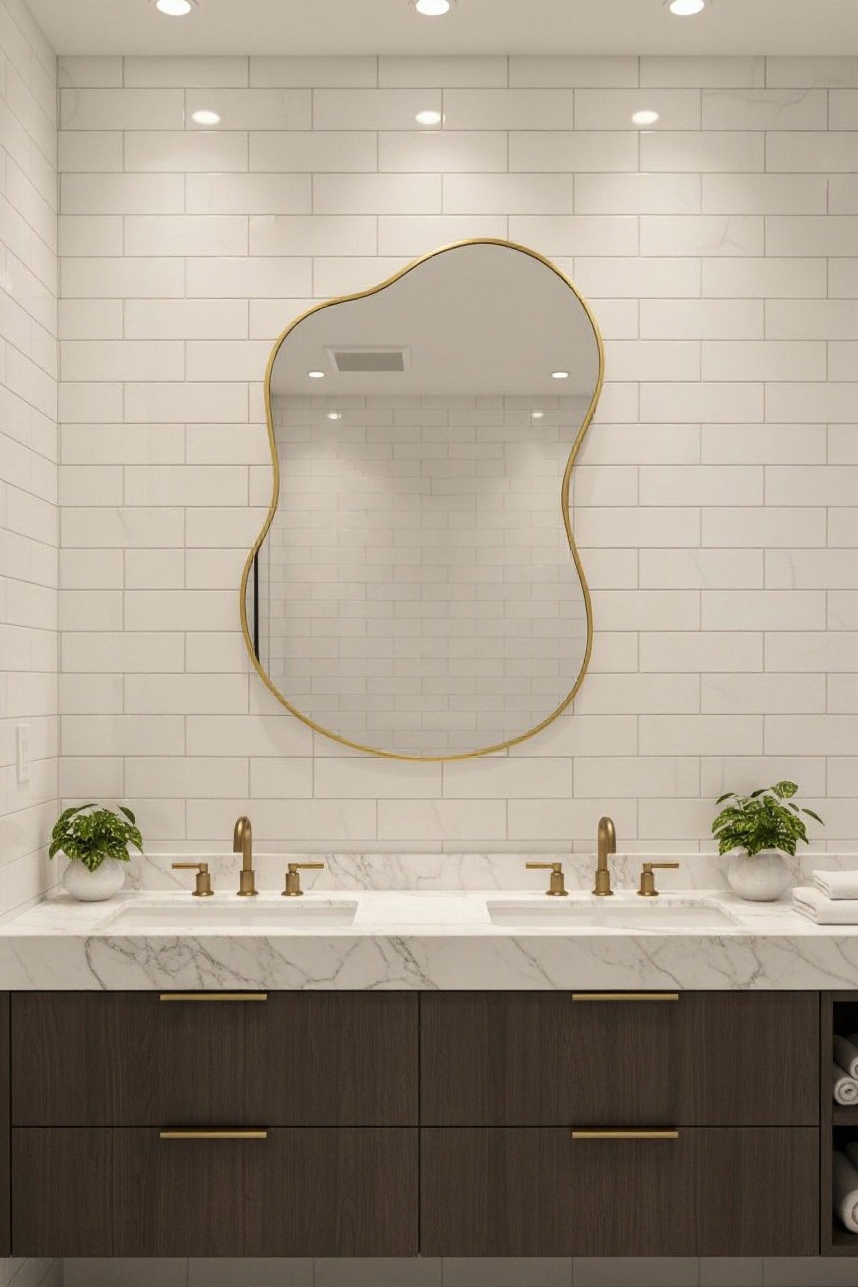 Lyba Gold Frame Irregular Mirror