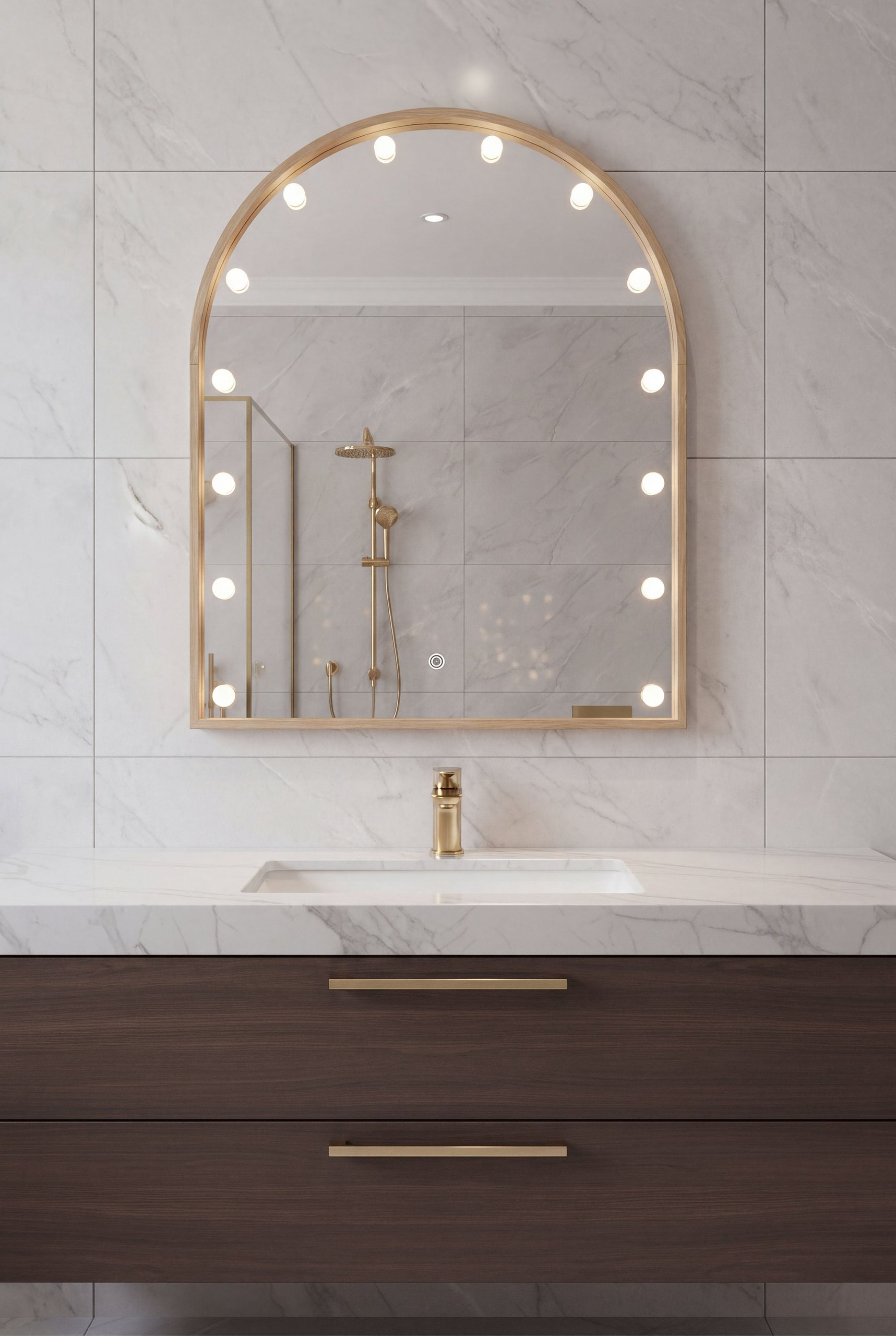 Lumia Gold Arch Wall Mirror (100x80CM)