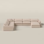 Orvella Pink Orchid Modular L-Shape Sofa With Ottoman