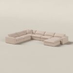 Orvella Pink Orchid Modular L-Shape Sofa With Ottoman