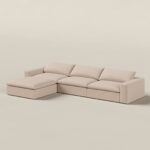 Orvella Pink Orchid Modular 3 Seater Sofa with Ottoman