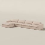 Orvella Pink Orchid Modular 4 Seater Sofa with Ottoman