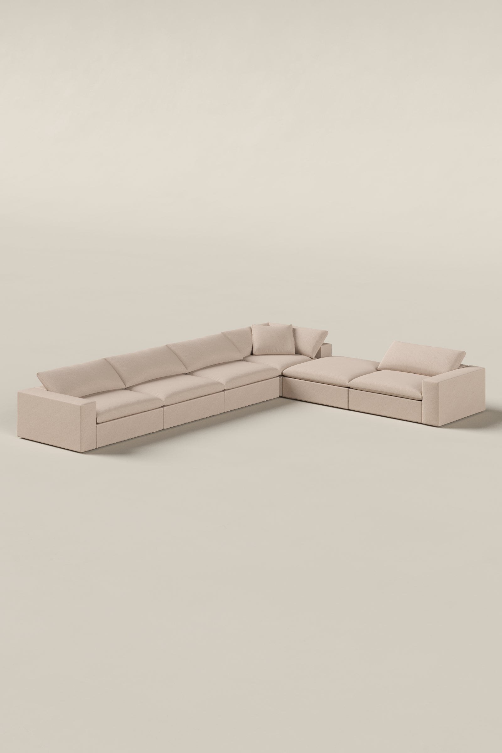 Orvella Pink Orchid Modular 5 Seater Sofa with Corner Module - Image 2