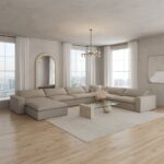 Orvella Champagne Beige Modular L-Shape Sofa With Ottoman