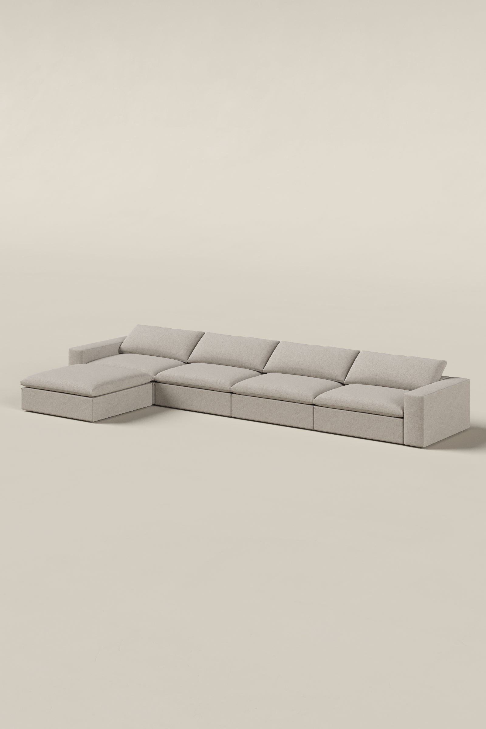 Orvella Champagne Beige Modular 4 Seater Sofa with Ottoman - Image 2