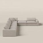 Orvella Champagne Beige Modular 5 Seater Sofa with Corner Module