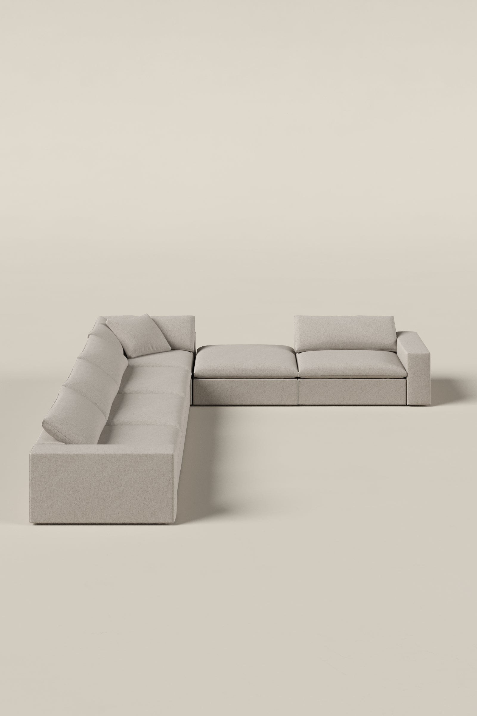Orvella Champagne Beige Modular 5 Seater Sofa with Corner Module