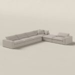 Orvella Champagne Beige Modular 5 Seater Sofa with Corner Module