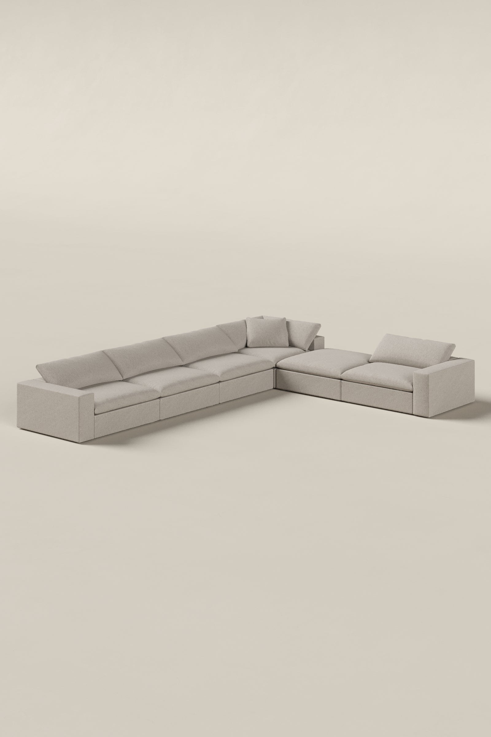 Orvella Champagne Beige Modular 5 Seater Sofa with Corner Module - Image 2