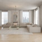 Orvella Champagne Beige Modular 5 Seater Sofa with Corner Module