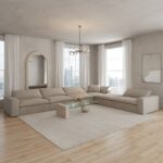 Orvella Champagne Beige Modular 5 Seater Sofa with Corner Module