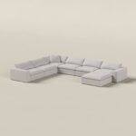 Orvella Repose Grey Modular L-Shaped Sofa With Ottoman