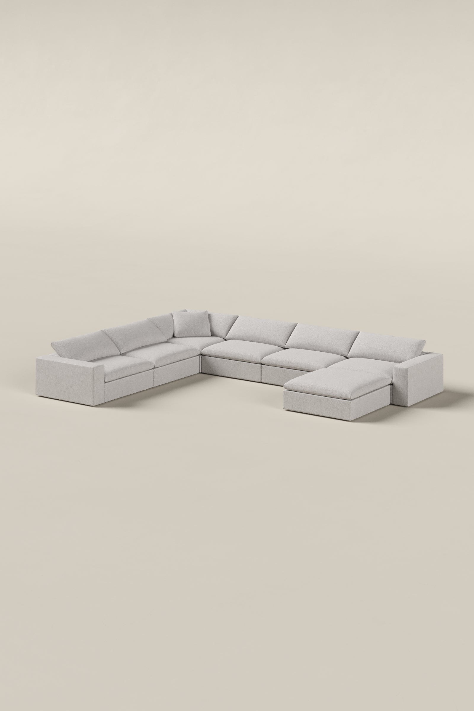 Orvella Repose Grey Modular L-Shaped Sofa With Ottoman - Image 2