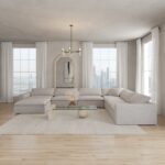 Orvella Repose Grey Modular L-Shaped Sofa With Ottoman