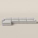 Orvella Repose Grey Modular 4 Seater Sofa with Ottoman