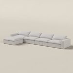 Orvella Repose Grey Modular 4 Seater Sofa with Ottoman