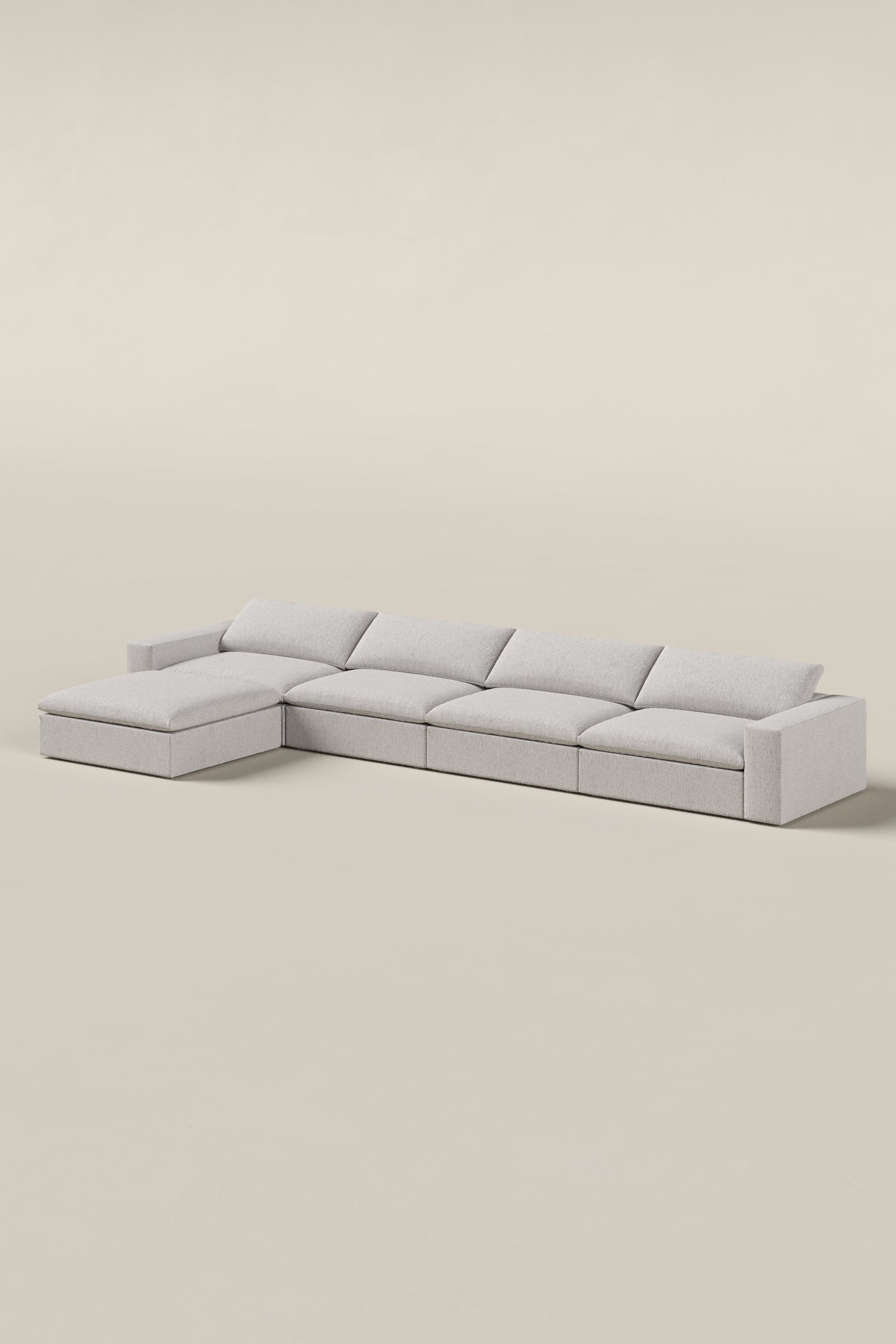 Orvella Repose Grey Modular 4 Seater Sofa with Ottoman - Image 2